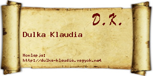 Dulka Klaudia névjegykártya